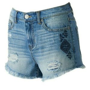 Mudd Embroidered ripped shortie shorts